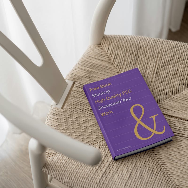 Book on Chair Mockup PSD