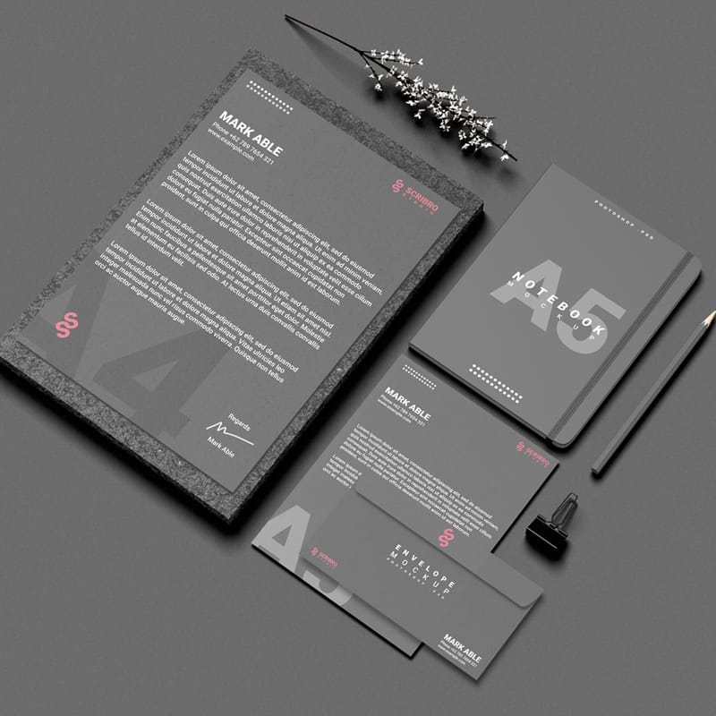 Branding Stationery Mockup Design PSD