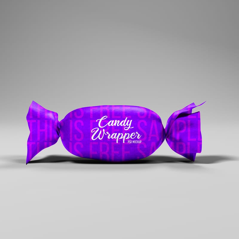 Chocolate Toffee Candy Wrapper Mockup PSD