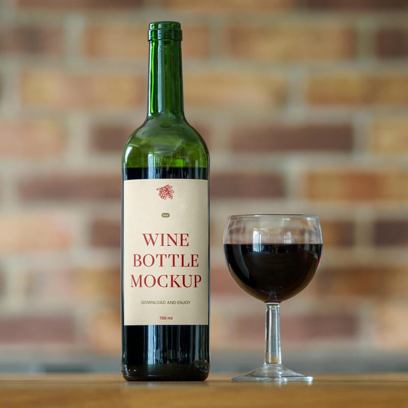 Classic Wine Label Mockup PSD
