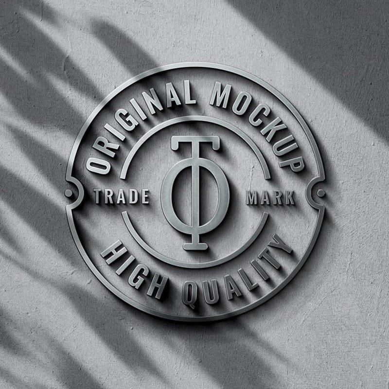 Concrete and Steel Logo Mockup PSD