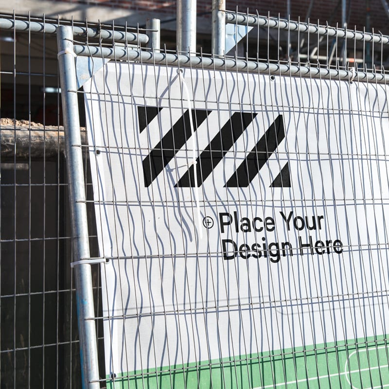 Construction Mesh Banner Mockup PSD
