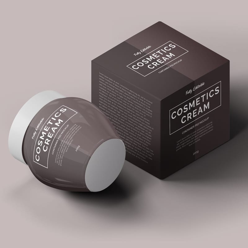 Cosmetics Cream Container Mockup PSD
