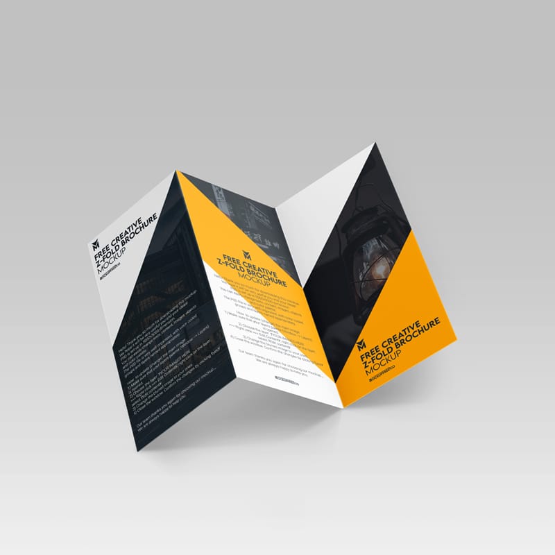 Creative Z-Fold Brochure Mockup PSD