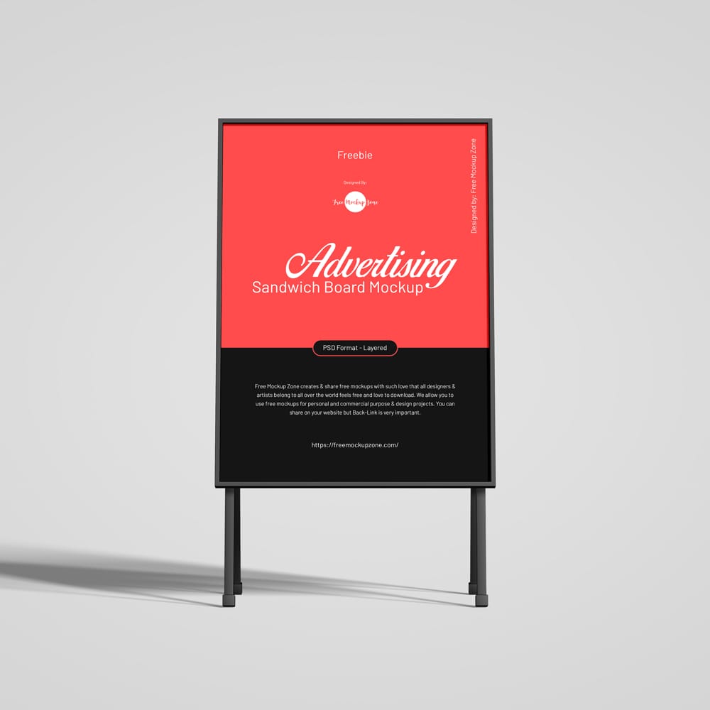 Free Advertising Sandwich Board Mockup PSD