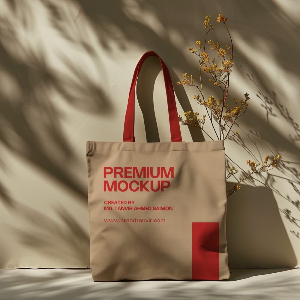 Free Aesthetic Tote Bag Mockup PSD