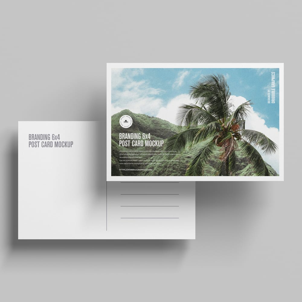 Free Branding 6×4 Post Card Mockup PSD