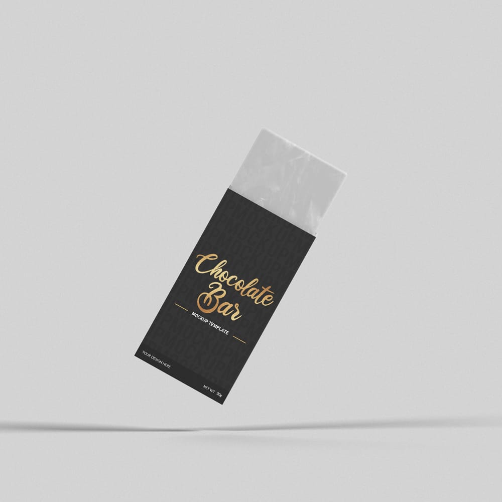 Free Chocolate Bar Box Pack Mockup PSD