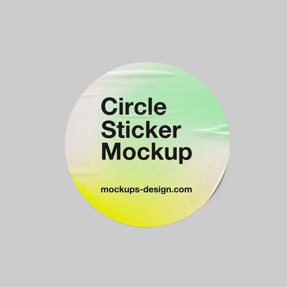 Free Circle Sticker Mockups PSD