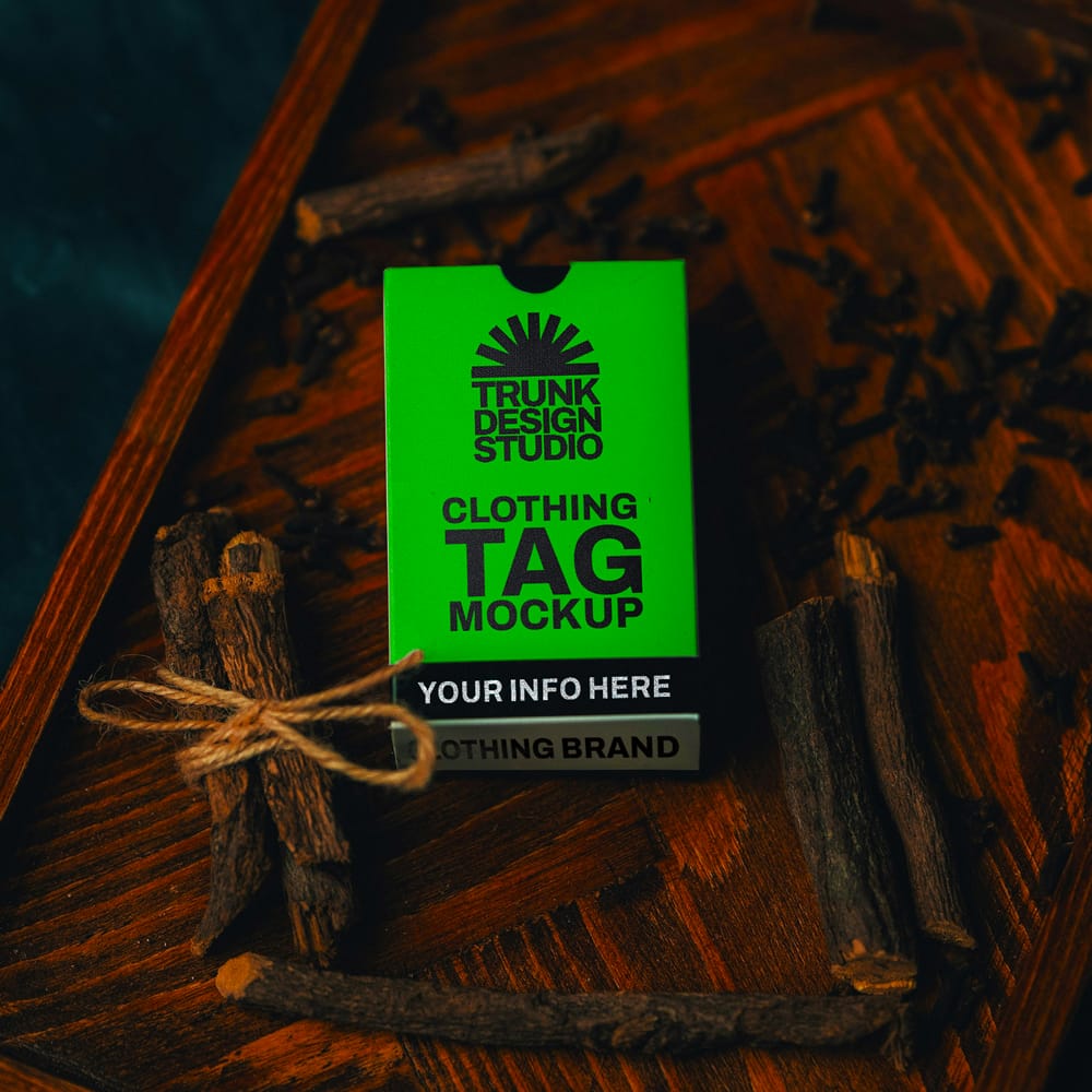 Free Clothing Tag Mockup Template PSD