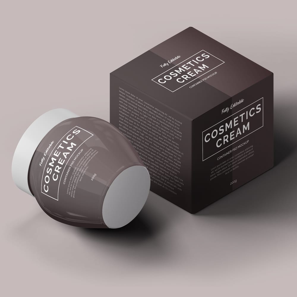 Free Cosmetics Cream Container Mockup PSD