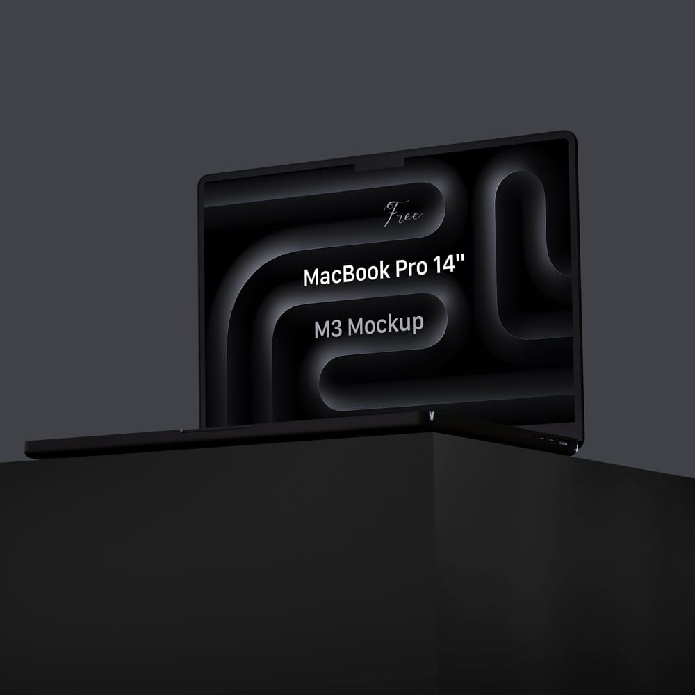 Dark Apple MacBook Pro 14″ M3 Pro Mockup