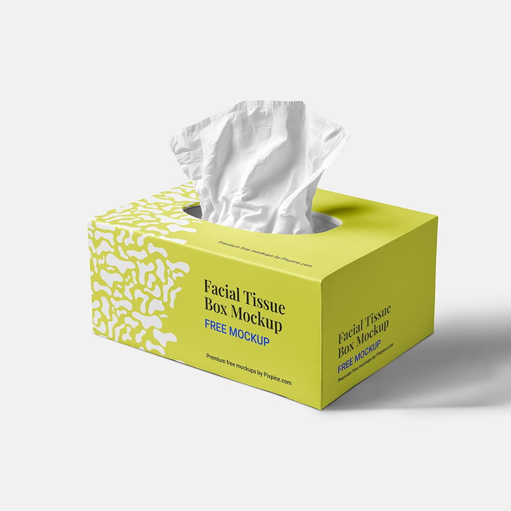 Free Facial Tissue Box Mockup PSD