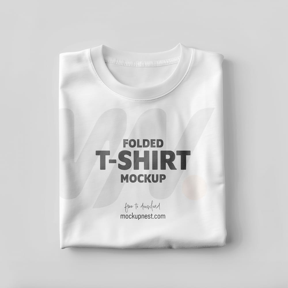 Free Folded T-Shirt Mockup Template PSD