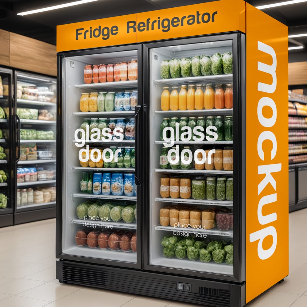 Free Fridge Refrigerator Mockup PSD