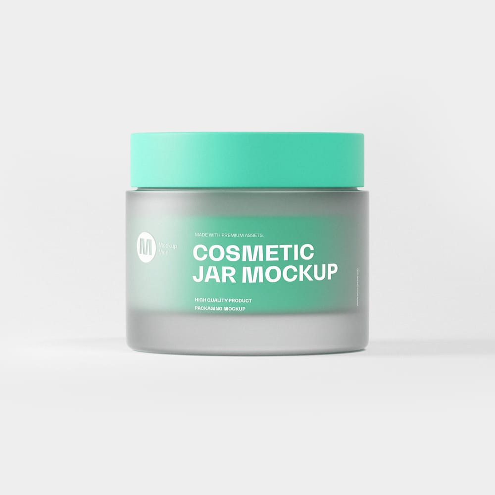 Free Frosted Cosmetic Jar Mockup PSD