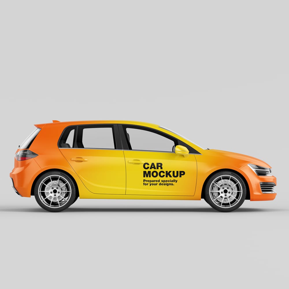 Free Hatchback Car Mockup PSD