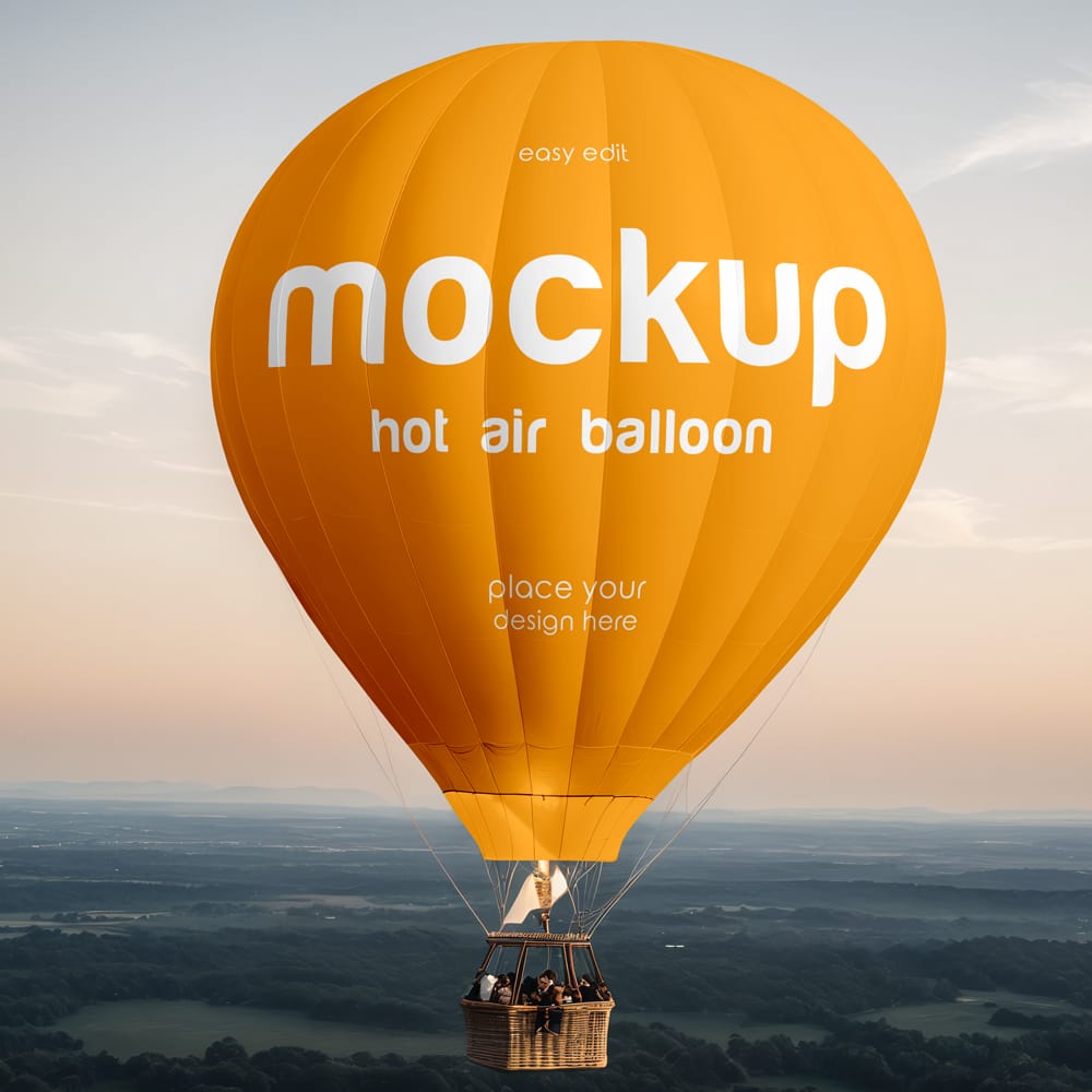 Free Hot Air Balloon Mockup PSD