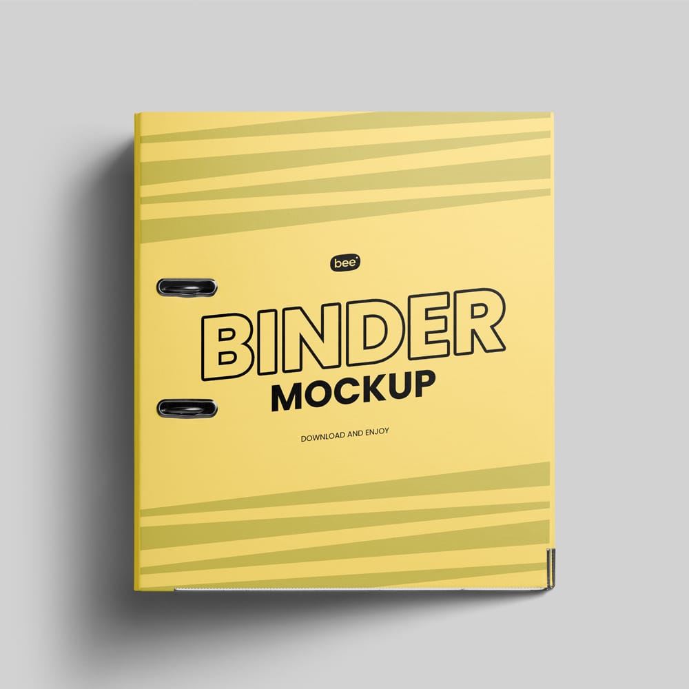 Free Lying Stationery Binder Mockup PSD