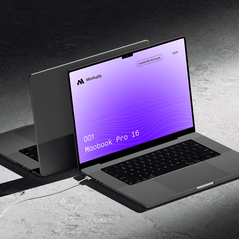 Free Macbook Pro 16 Mockup PSD