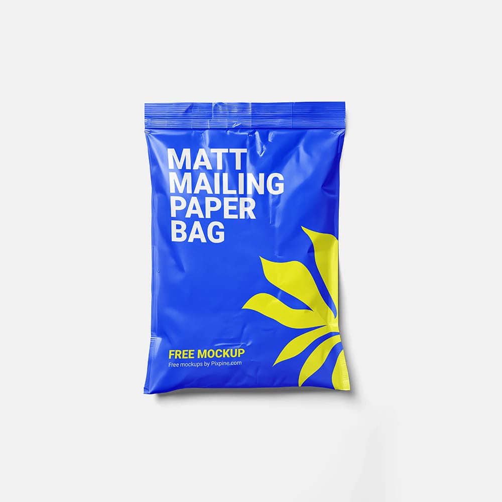 Free Matt Mailing Paper Bag Mockup PSD