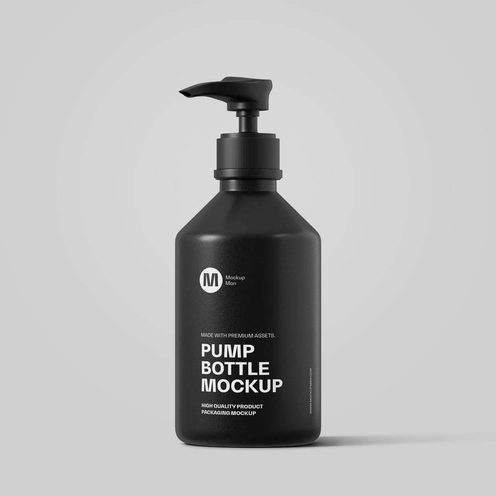 Free Matte Plastic Pump Bottle Mockup PSD