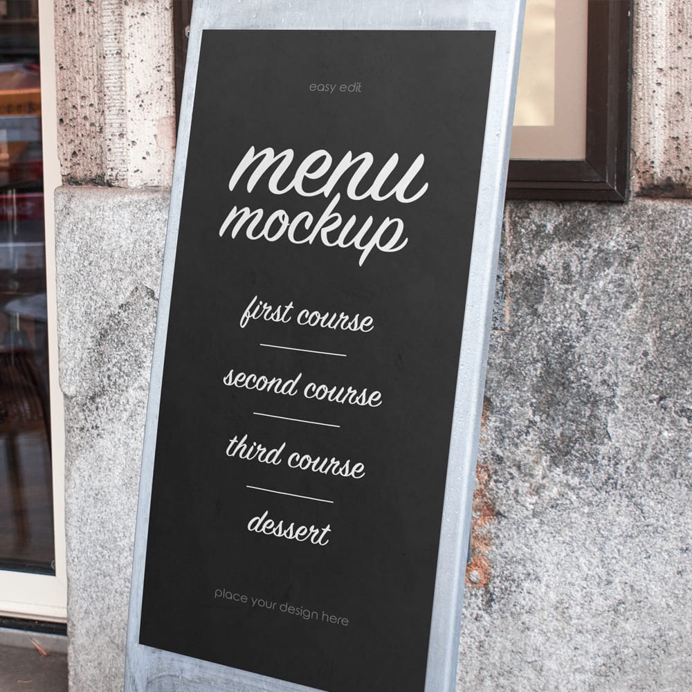 Free Menu Chalkboards Mockup PSD