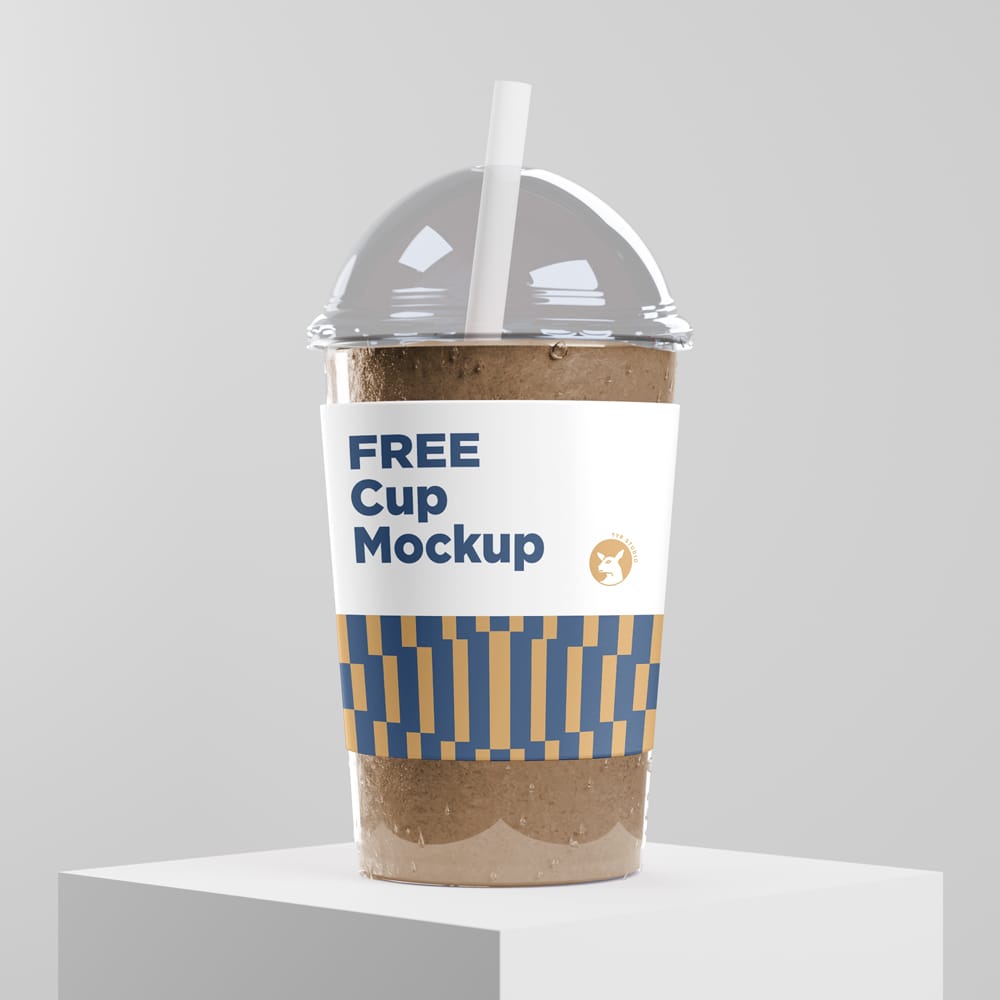 Free Milkshake Cup Mockup PSD