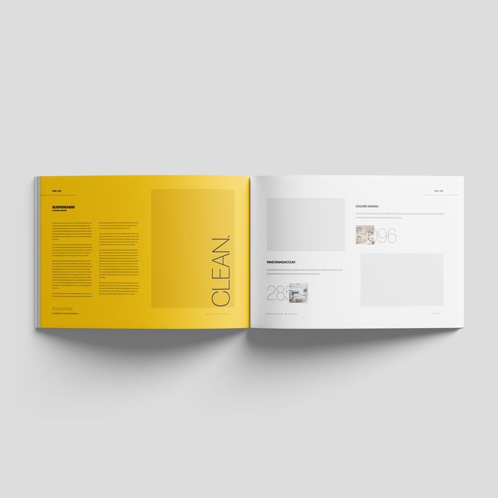 Free Open A4 Landscape Magazine Mockup Top View PSD