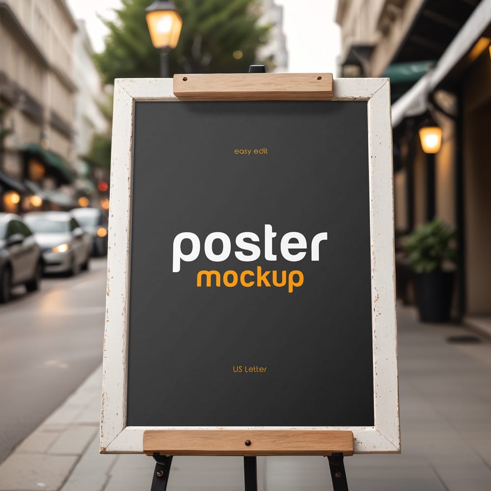 Free Outdoor Restaurant Menu Stand Board Mockup PSD