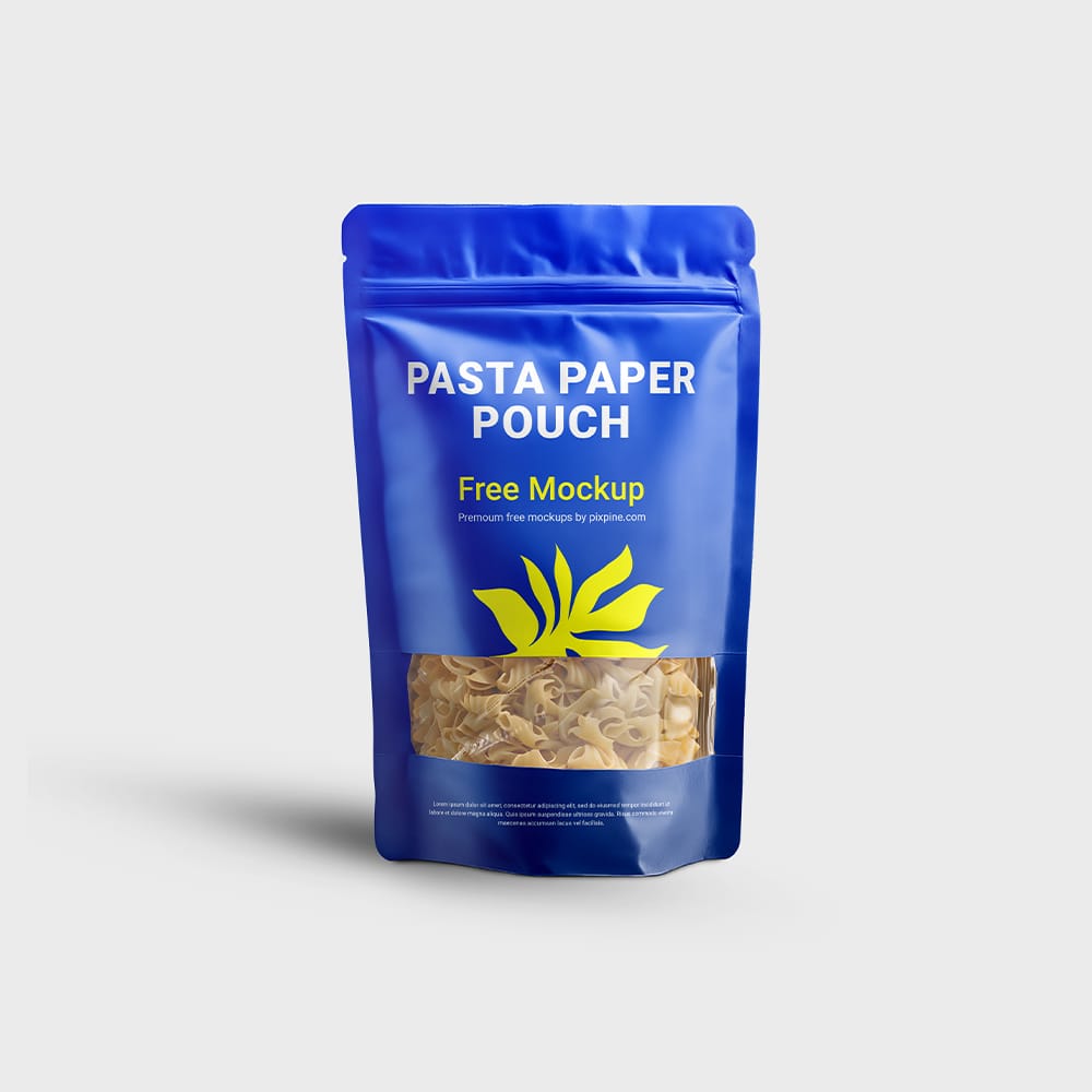 Free Pasta Paper Pouch Mockup PSD