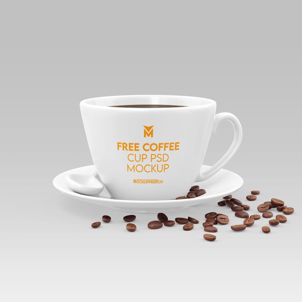 Free Photorealistic Coffee Cup Mockup Design PSD