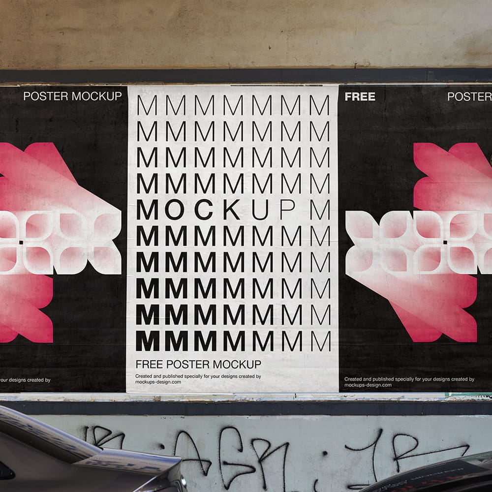 Free Posters Under the Bridge Mockup PSD