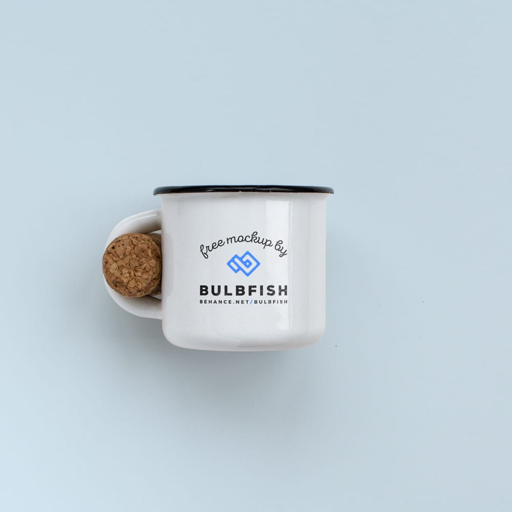 Free Realistic Enamel Mug Mockup PSD