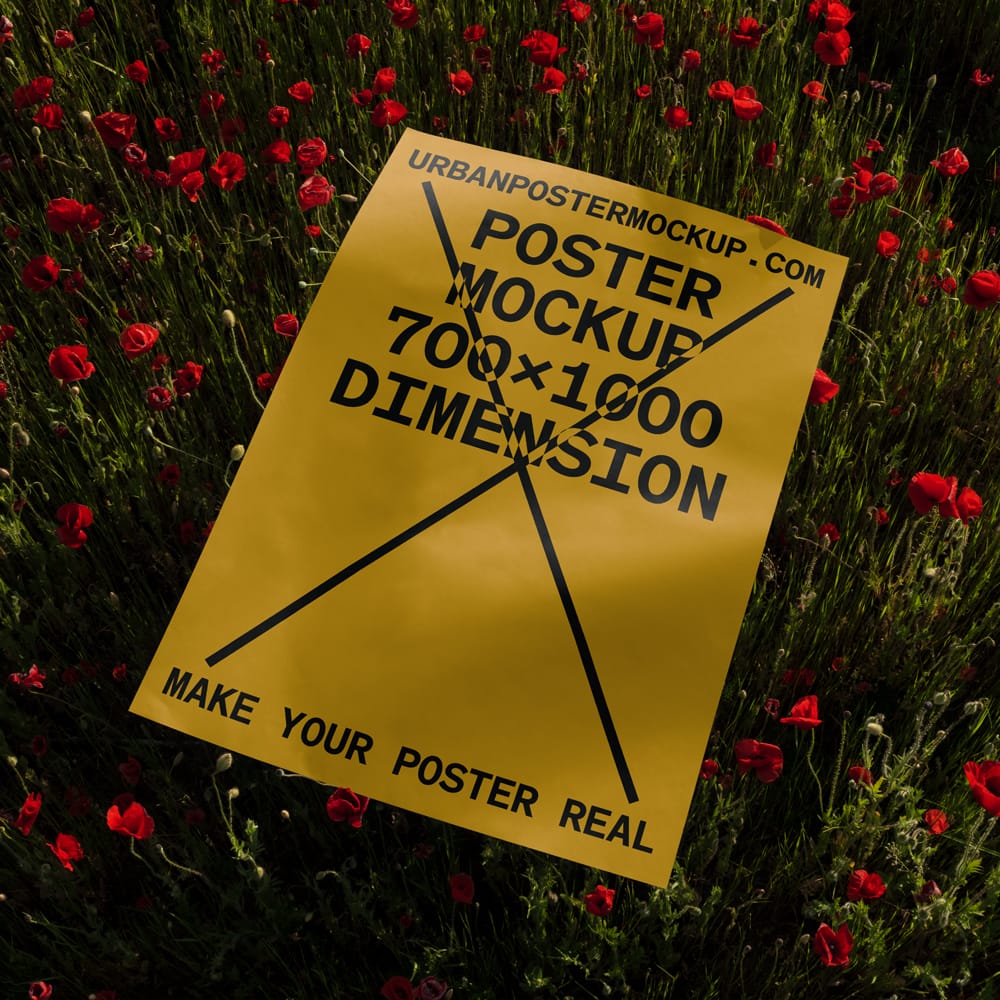 Free Realistic Poster Mockup PSD