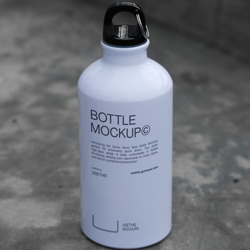 Free Realistic Water Bottle Mockup Template PSD