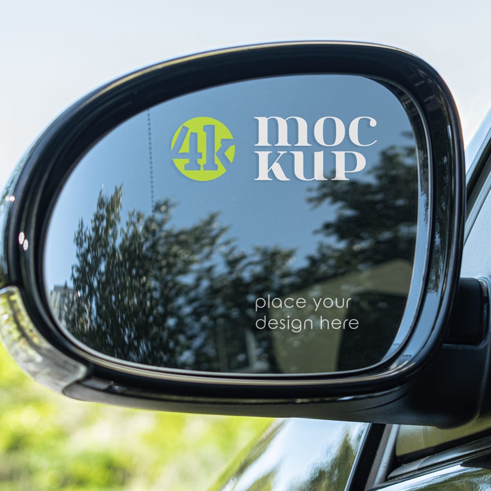 Free Rearview Mirror Decal Mockup PSD