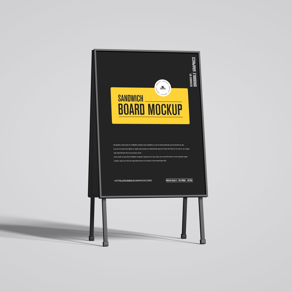 Free Sandwich Board Mockup PSD