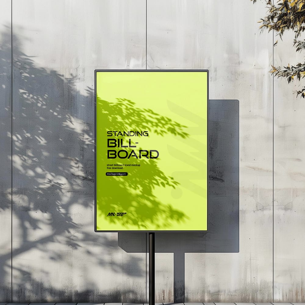 Free Street Stand Billboard Mockup PSD