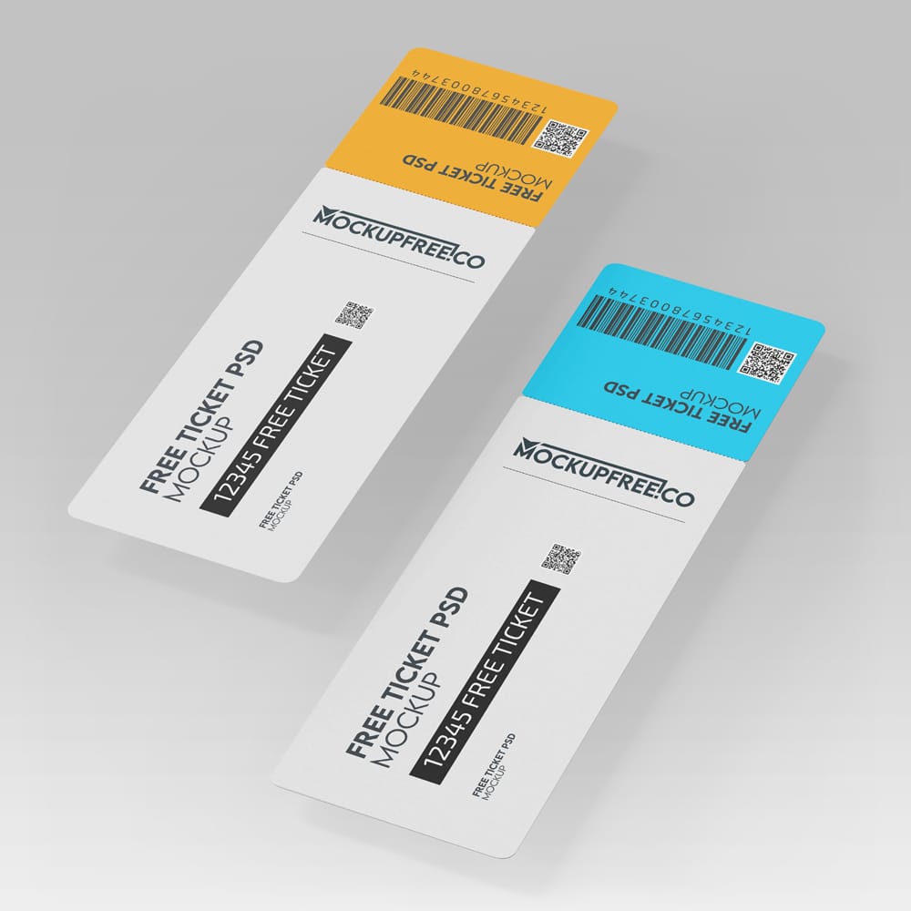 Free Ticket Mockup PSD