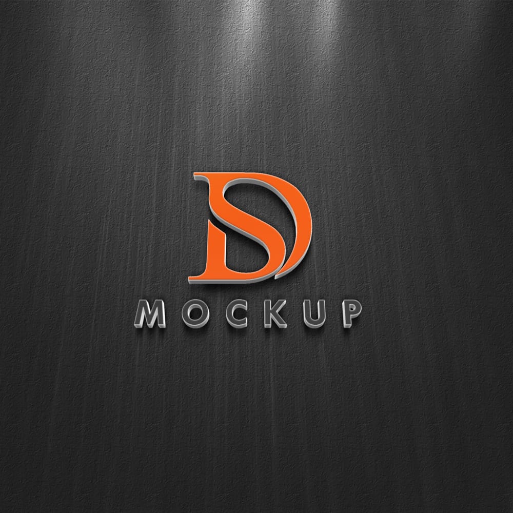 Free Wall 3D Logo Mockup PSD