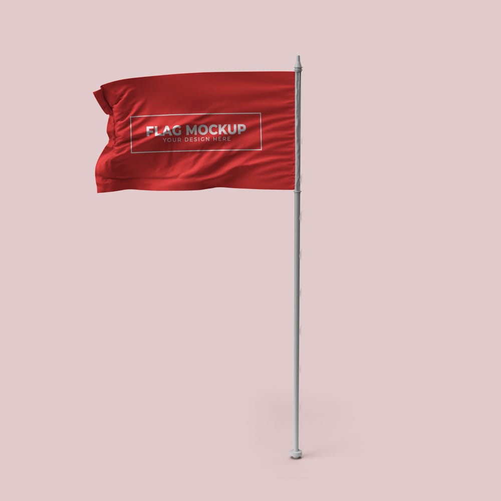 Free Waving Flag Mockup PSD