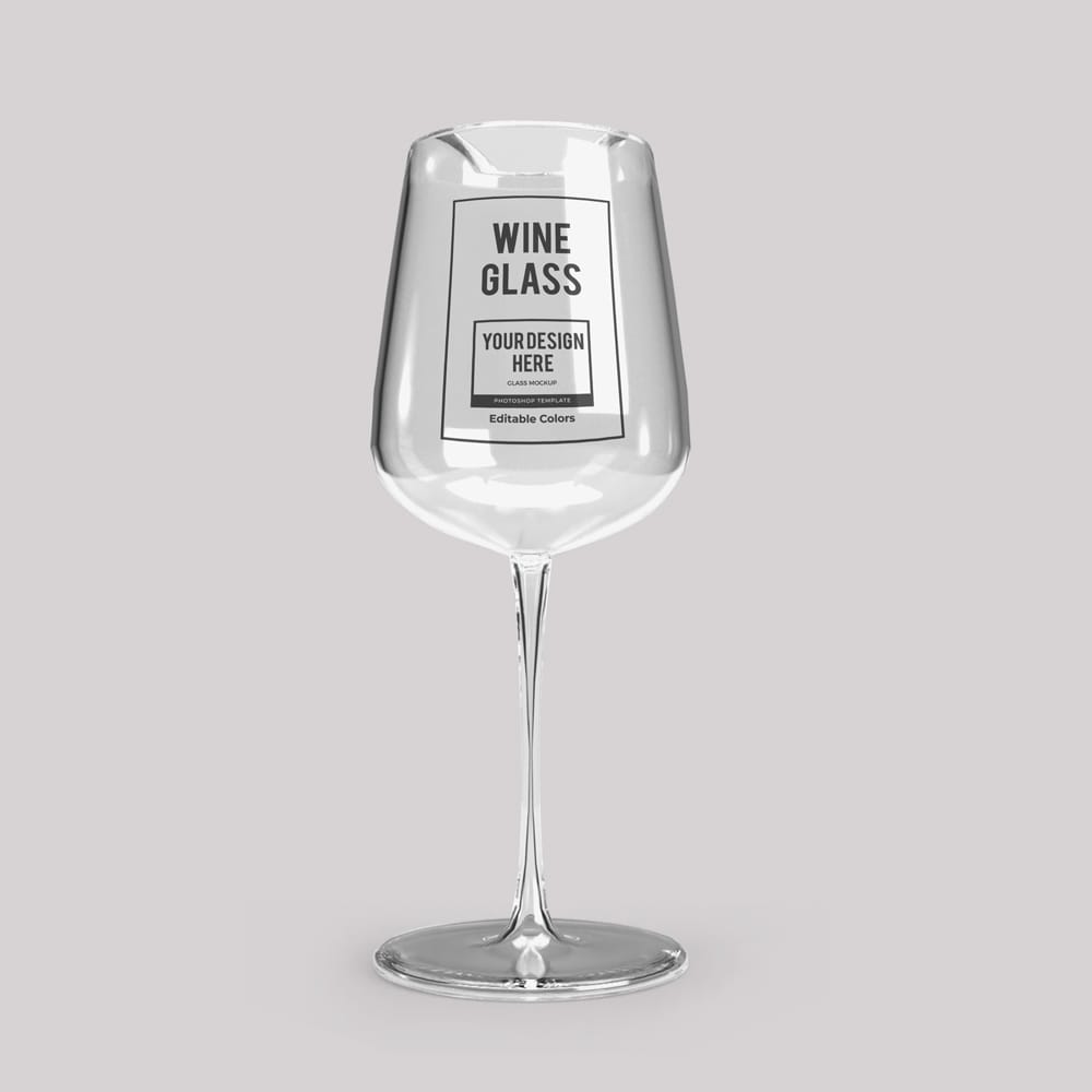 Free Wine Glass Mockup Template Set PSD