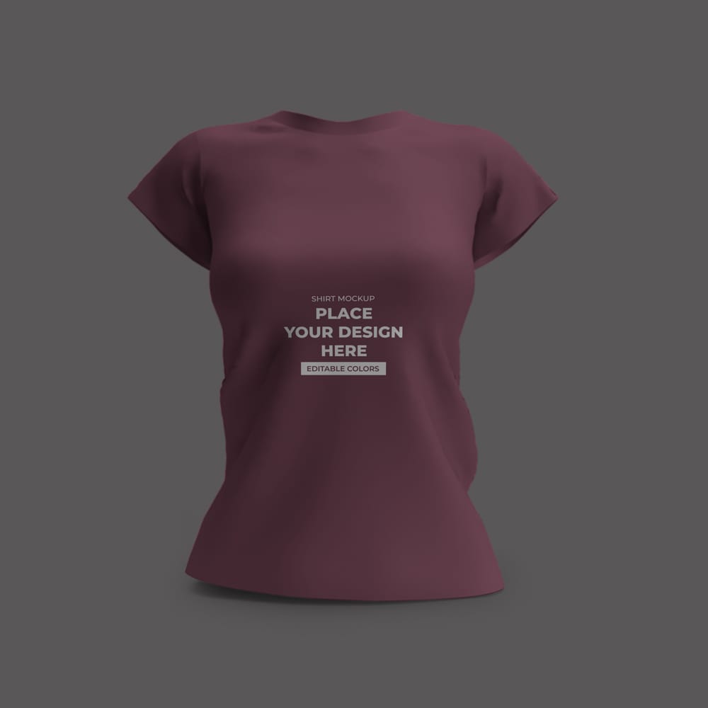 Free Woman Shirt Mockup Template Set PSD