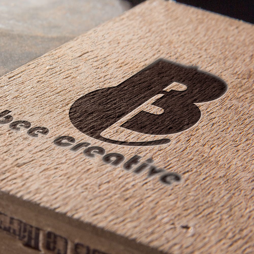 Free Wood Craft Logo Mockup PSD