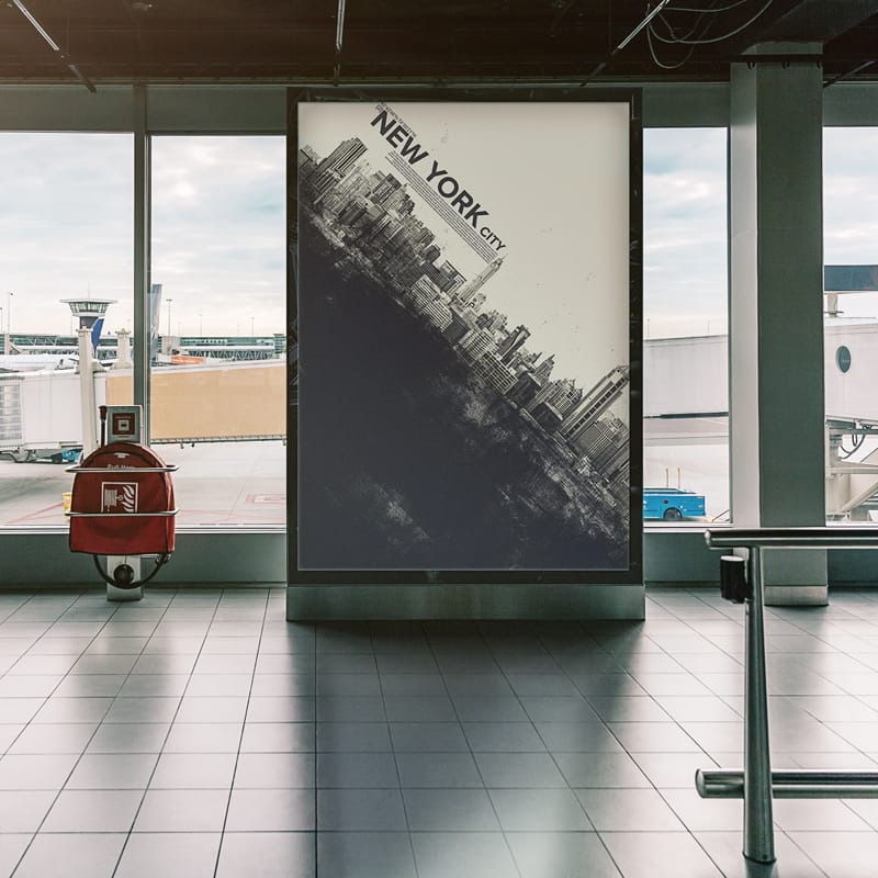 Hall Billboard Mockup PSD