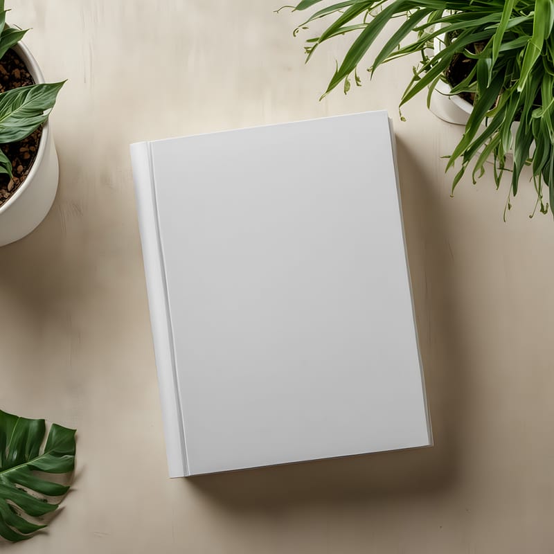Hardcover Book on Plain Surface Mockup PSD