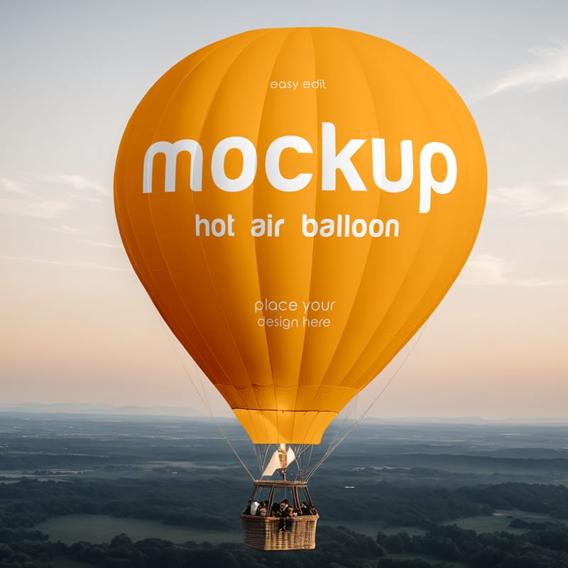 Hot Air Balloon Mockup PSD