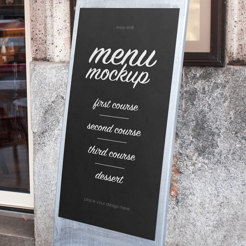 Menu Chalkboards Mockup PSD