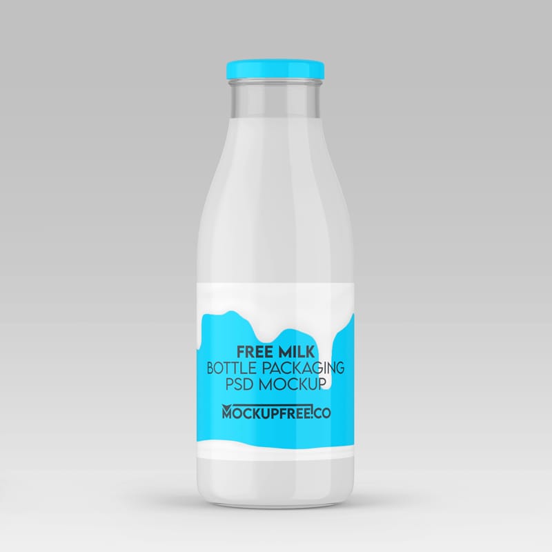 Milk Bottle Packaging Mockup PSD